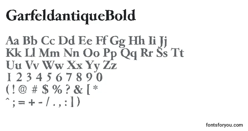 Fuente GarfeldantiqueBold - alfabeto, números, caracteres especiales