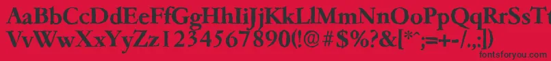 フォントGarfeldantiqueBold – 赤い背景に黒い文字