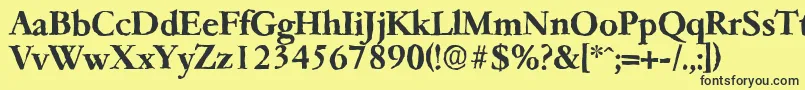 Шрифт GarfeldantiqueBold – чёрные шрифты на жёлтом фоне