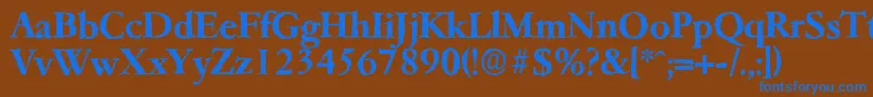 フォントGarfeldantiqueBold – 茶色の背景に青い文字