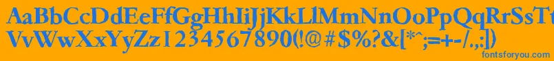 フォントGarfeldantiqueBold – オレンジの背景に青い文字