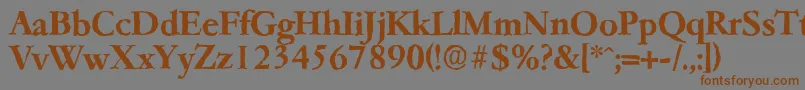 フォントGarfeldantiqueBold – 茶色の文字が灰色の背景にあります。