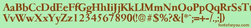 Шрифт GarfeldantiqueBold – коричневые шрифты на зелёном фоне