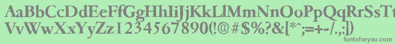 フォントGarfeldantiqueBold – 緑の背景に灰色の文字