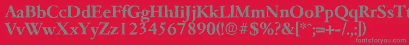 フォントGarfeldantiqueBold – 赤い背景に灰色の文字