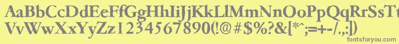 フォントGarfeldantiqueBold – 黄色の背景に灰色の文字