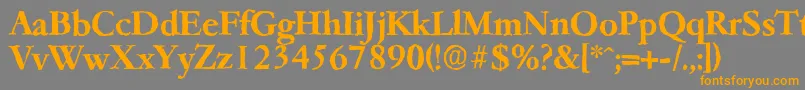 フォントGarfeldantiqueBold – オレンジの文字は灰色の背景にあります。