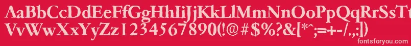 GarfeldantiqueBold Font – Pink Fonts on Red Background