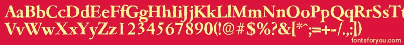 フォントGarfeldantiqueBold – 黄色の文字、赤い背景