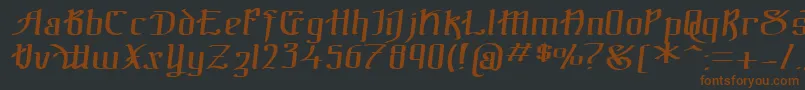 TheBlackBlocItal Font – Brown Fonts on Black Background