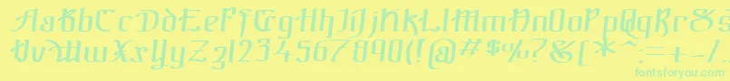 TheBlackBlocItal Font – Green Fonts on Yellow Background