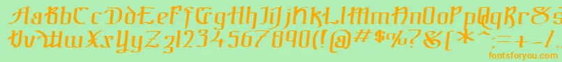 TheBlackBlocItal Font – Orange Fonts on Green Background