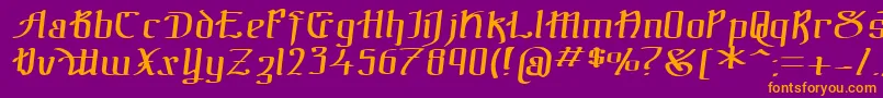 TheBlackBlocItal Font – Orange Fonts on Purple Background