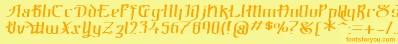 TheBlackBlocItal Font – Orange Fonts on Yellow Background