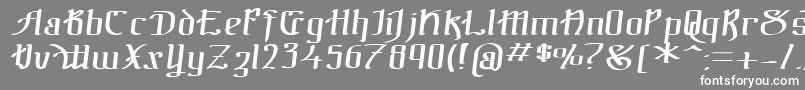 フォントTheBlackBlocItal – 灰色の背景に白い文字