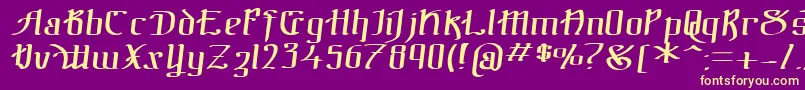 TheBlackBlocItal Font – Yellow Fonts on Purple Background