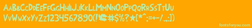 Onomatoshark Font – Green Fonts on Orange Background