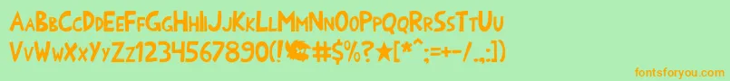 Onomatoshark Font – Orange Fonts on Green Background