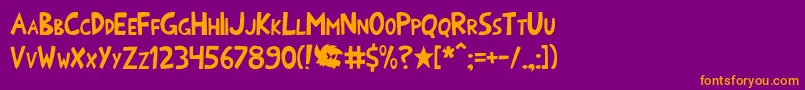 Onomatoshark Font – Orange Fonts on Purple Background