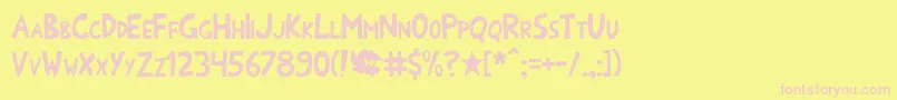 Onomatoshark Font – Pink Fonts on Yellow Background
