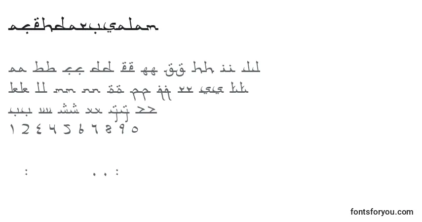 Fuente AcehDarusalam - alfabeto, números, caracteres especiales