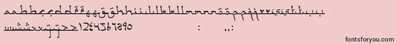 AcehDarusalam-Schriftart – Schwarze Schriften auf rosa Hintergrund