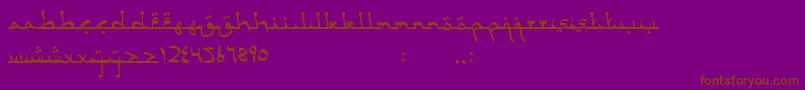 AcehDarusalam-Schriftart – Braune Schriften auf violettem Hintergrund