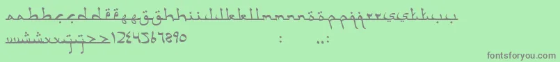 AcehDarusalam-fontti – harmaat kirjasimet vihreällä taustalla