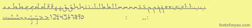 AcehDarusalam-Schriftart – Graue Schriften auf gelbem Hintergrund