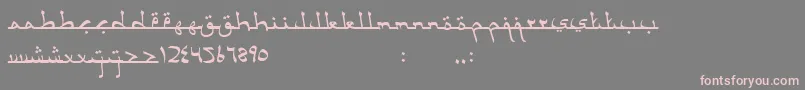 フォントAcehDarusalam – 灰色の背景にピンクのフォント