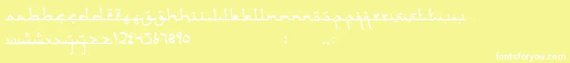 フォントAcehDarusalam – 黄色い背景に白い文字