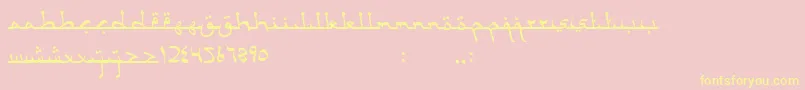 AcehDarusalam-fontti – keltaiset fontit vaaleanpunaisella taustalla