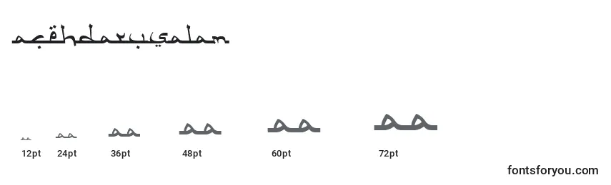 AcehDarusalam Font Sizes