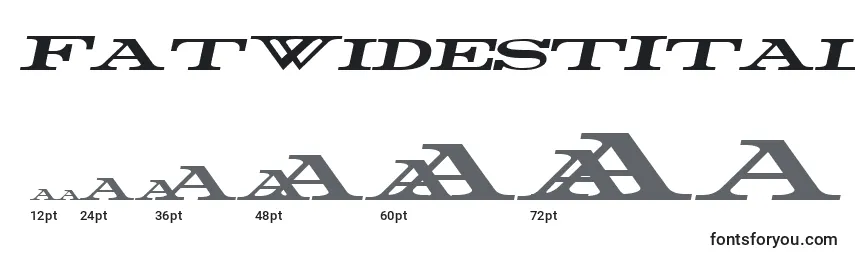 FatWidestItalic Font Sizes