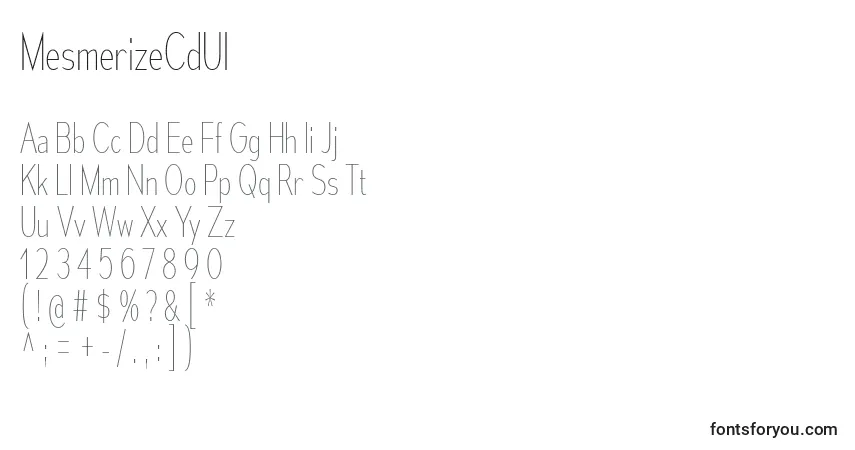 A fonte MesmerizeCdUl – alfabeto, números, caracteres especiais