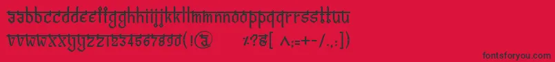 フォントBitlingvedasRegular – 赤い背景に黒い文字