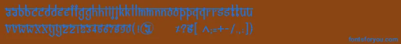BitlingvedasRegular Font – Blue Fonts on Brown Background