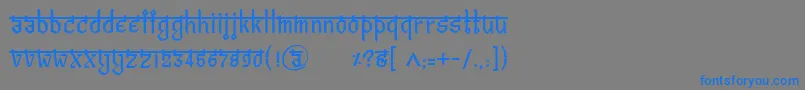 フォントBitlingvedasRegular – 灰色の背景に青い文字