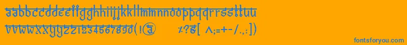 フォントBitlingvedasRegular – オレンジの背景に青い文字