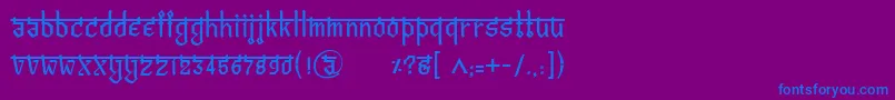 BitlingvedasRegular Font – Blue Fonts on Purple Background