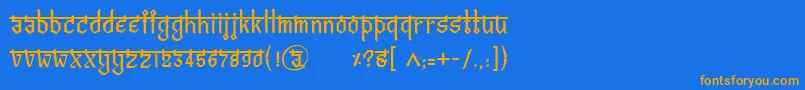 BitlingvedasRegular Font – Orange Fonts on Blue Background