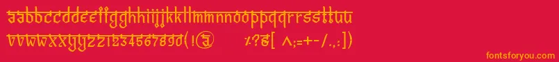 BitlingvedasRegular Font – Orange Fonts on Red Background