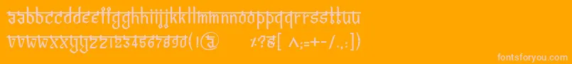 BitlingvedasRegular Font – Pink Fonts on Orange Background