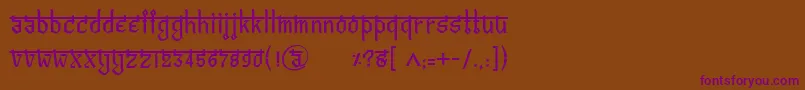 BitlingvedasRegular Font – Purple Fonts on Brown Background
