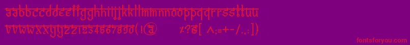 BitlingvedasRegular Font – Red Fonts on Purple Background