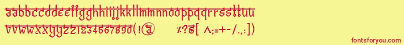 fuente BitlingvedasRegular – Fuentes Rojas Sobre Fondo Amarillo