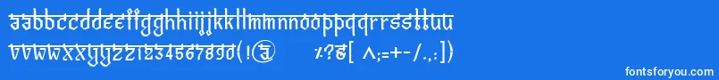 フォントBitlingvedasRegular – 青い背景に白い文字