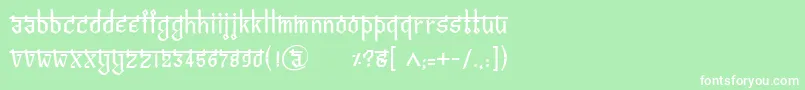 フォントBitlingvedasRegular – 緑の背景に白い文字