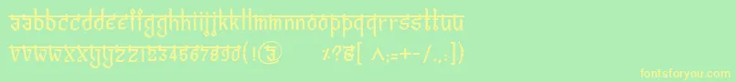 BitlingvedasRegular Font – Yellow Fonts on Green Background