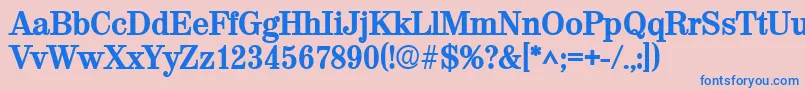 フォントValencialhBold – ピンクの背景に青い文字